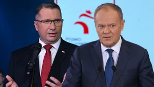 Kandydat PiS na premiera Przemysław Czarnek i szef rządu Donald Tusk
