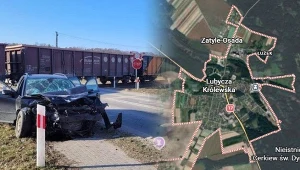 Lubycza Królewska. Osobówka zderzyła się z pociągiem, są ranni
