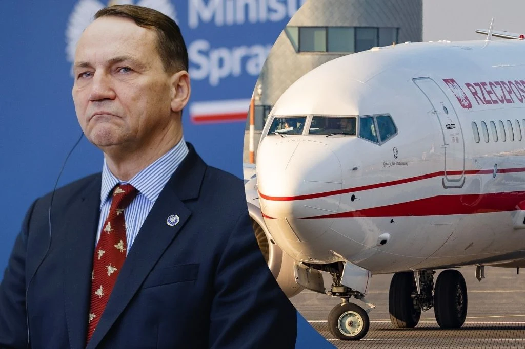 Ewakuacja Polaków z Bliskiego Wschodu. Radosław Sikorski chce zmian Minister spraw zagranicznych Radosław Sikorski i rządowy samolot