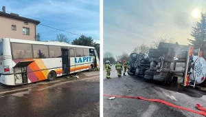 Posiadały. Zderzenie cysterny z autokarem, są poszkodowani
