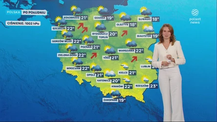 Prognoza pogody na poniedziałkowe popołudnie