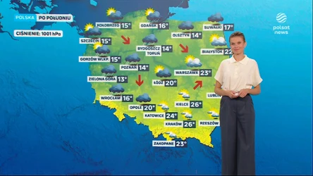 Prognoza pogody na poniedziałkowe popołudnie