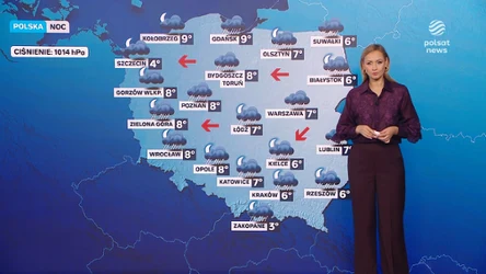 Nocą deszcz w prawie całej Polsce