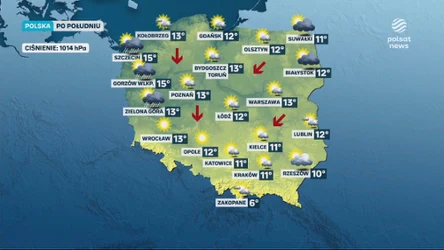 Prognoza pogody na czwartkowe popołudnie