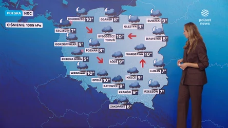 Noc z opadami deszczu