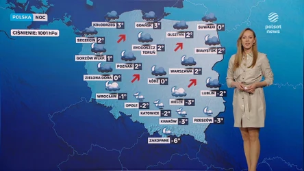 Nocą na północy Polski opady deszczu ze śniegiem