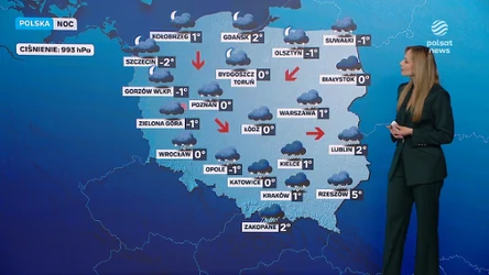 Opady w nocy na południu
