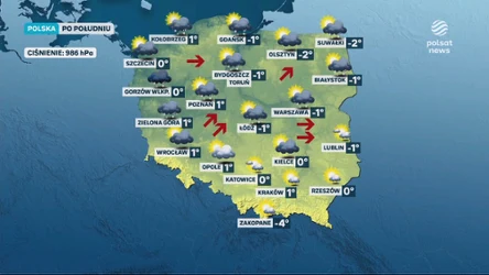 Prognoza pogody na sobotnie popołudnie