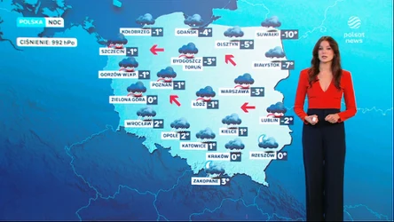 Nocą marznący deszcz w centralnej Polsce