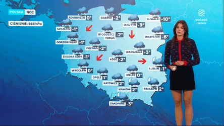 Noc z lokalnymi opadami śniegu