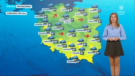 Prognoza pogody na poniedziałkowe popołudnie