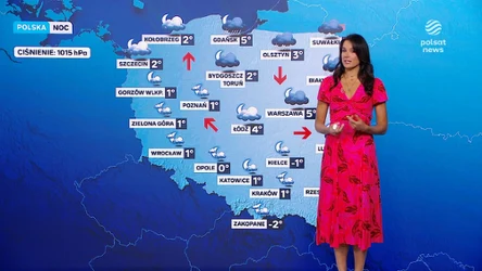 Nocą przelotne opady na północy Polski