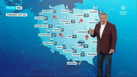 Nocą pogodne niebo w Polsce