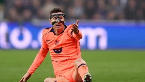 Robert Lewandowski w meczu z Newcastle