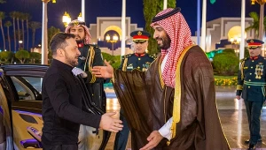 Wołodymyr Zełenski i książę koronny Mohamed bin Salman