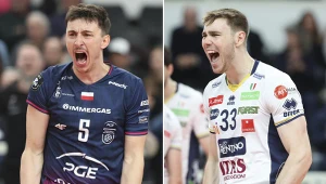 Jan Firlej (z lewej) pomógł PGE Projektowi Warszawa pokonać Itas Trentino. Z prawej Simon Torwie