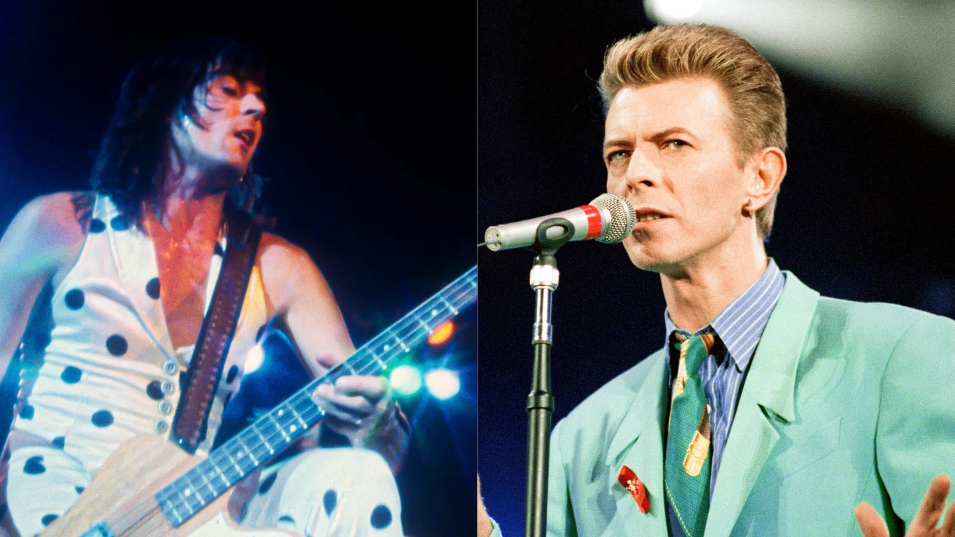 Pete Way (UFO), David Bowie Pete Way z UFO, obok David Bowie.