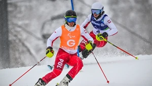 Michał Gołaś z przewodnikiem Kacprem Walasem