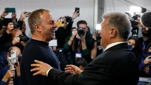 Hansi Flick i Joan Laporta, 15.03.2026 r.