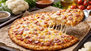 Domowa pizza ze spodem z kalafiora