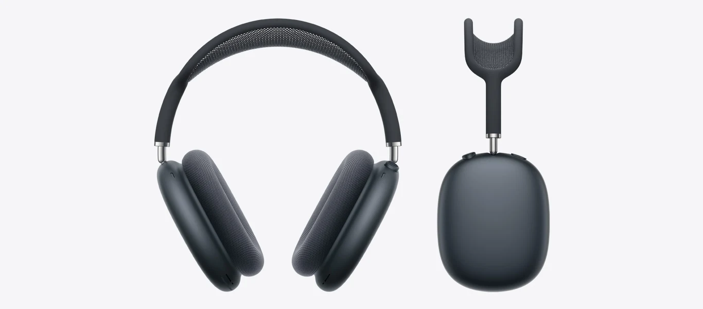 nowoczesne, nauszne słuchawki bezprzewodowe o eleganckiej, matowej czarnej obudowie, z miękkimi, dużymi nausznikami i wygodnym pałąkiem; obok widoczna jedna, odłączona słuchawka z pałąkiem w pozycji pionowej