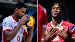 Mousse Gueye (z prawej) ma w przyszłym sezonie grać w klubie z Wilfredo Leonem