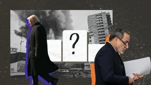 Prezydent USA Donald Trump i szef irańskiej dyplomacji Abbas Aragczi. Grafika: Magdalena Piasecka