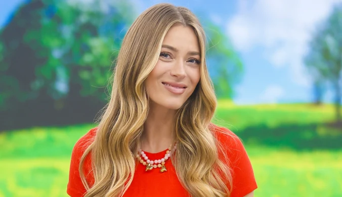 Marcelina Zawadzka w studiu "halo tu polsat"