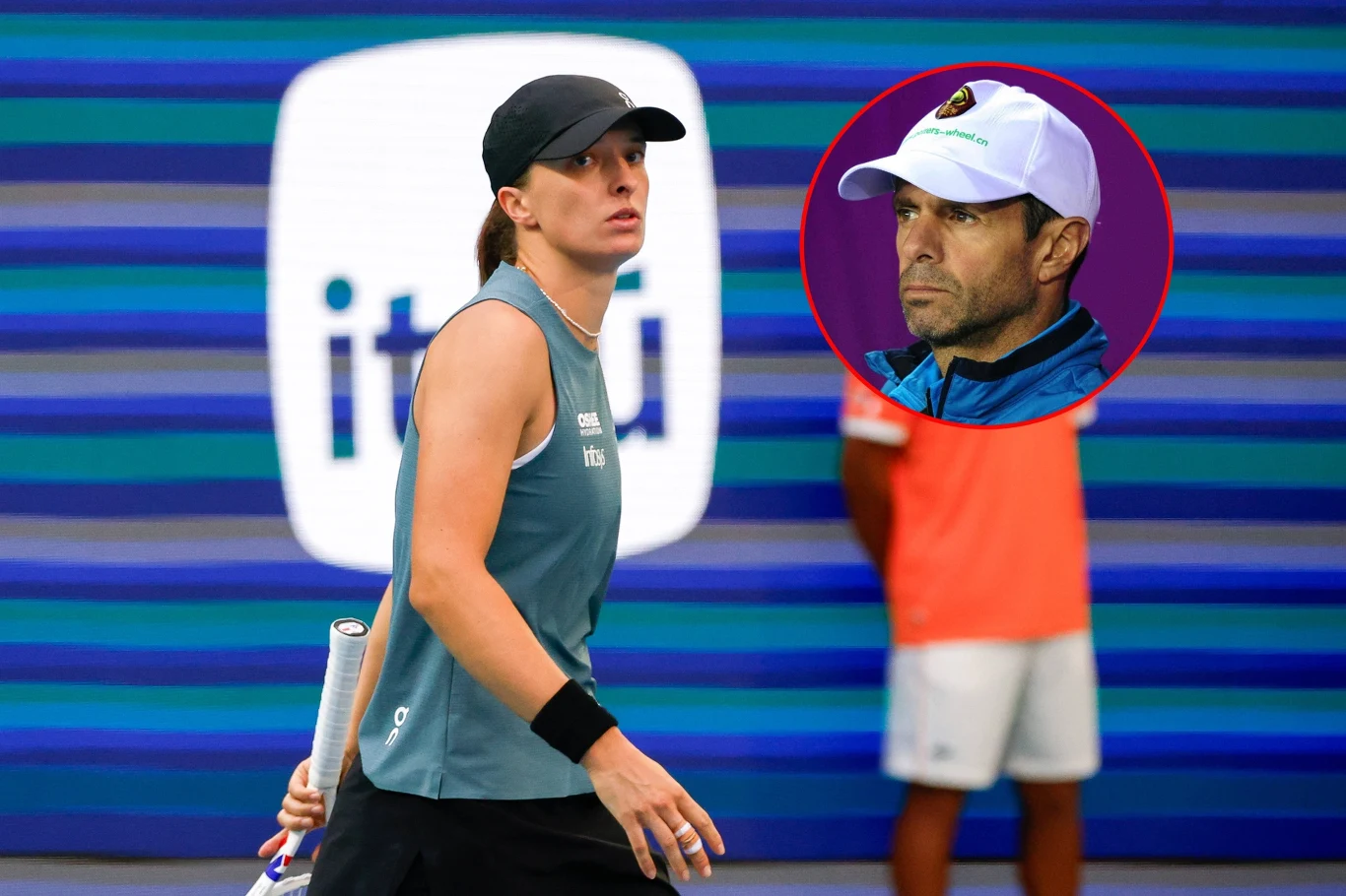 Iga Świątek i Carlos Rodriguez