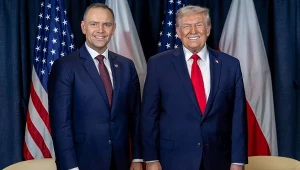 Prezydent Polski Karol Nawrocki i prezydent USA Donald Trump na szczycie w Davos