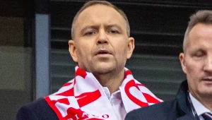 Prezydent Karol Nawrocki na meczu Polska - Albania