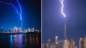 Piorun trafił w najwyższy budynek świata. Spektakularne nagranie