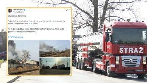 Pożar hali z makulaturą w Warszawie