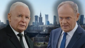 Sondaż CBOS: Jakie jest największe zagrożenie dla stabilności Polski w najbliższych pięciu latach? (na zdjęciu: Jarosław Kaczyński, Donald Tusk)