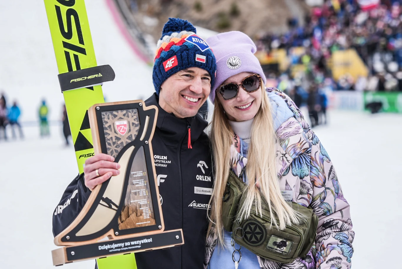 Kamil Stoch z żoną Ewą Bilan-Stoch w Planicy