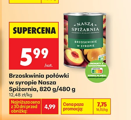 Половинки персика Nasza Spiżarnia