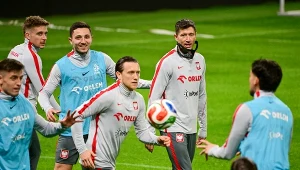 Piłkarze reprezentacji Polski w czasie treningu
