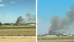 Dawidy pod Warszawą. Ogromny pożar w pobliżu lotniska Chopina