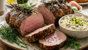 Schab z rozmarynem i sosem tatarskim 