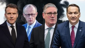 Emmanuel Macron, Friedrich Merz, Keir Starmer, Radosław Sikorski