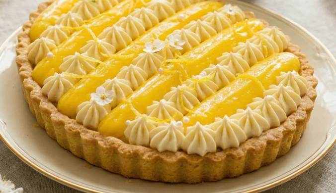 Mazurek z lemon curdem i białą czekoladą