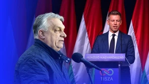 Wybory na Węgrzech. Viktor Orban (z lewej) będzie musiał uznać wyższość Petera Magyara? Kolaż: Magdalena Piasecka