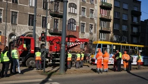 Wykolejenie i zderzenie tramwajów w centrum Łodzi 