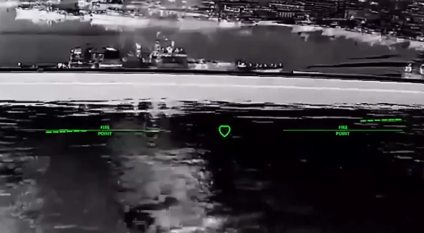 Ukraińskie drony podczas ataku na fregatę „Admirał Makarow”