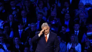 Viktor Orban podczas wiecu w Budapeszcie