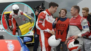 Lewandowski na torze, obok wielki mistrz. W takim aucie wygrywał Polak
