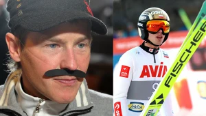 Skoki narciarskie. Na zdjęciu Andreas Goldberger oraz Kacper Tomasiak