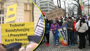 Manifestacje przed Trybunałem Konstytucyjnym po ślubowaniu sędziów
