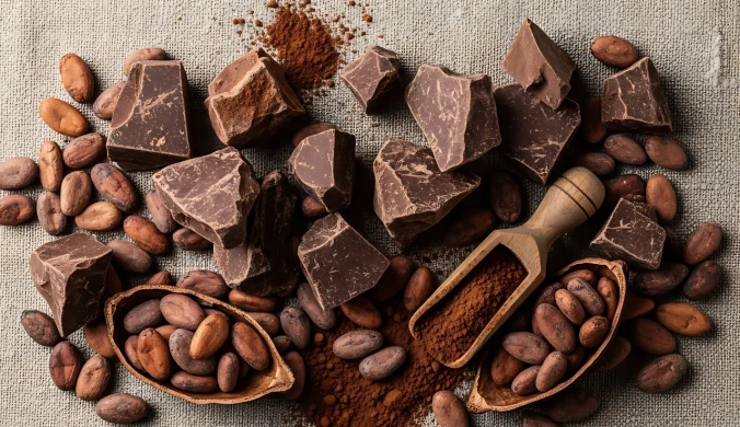 Czekolada, kakao i ziarna kakaowca