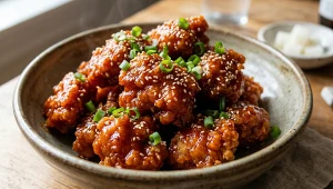 Podwójnie smażony kurczak w słodko-pikantnej glazurze